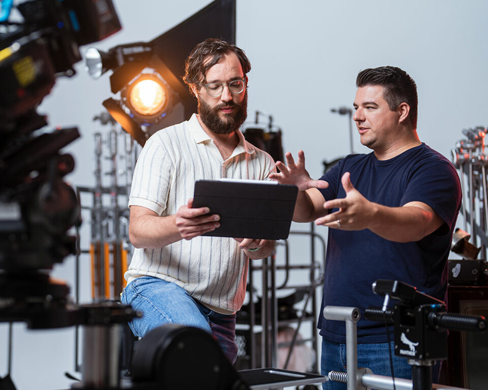 Directors Joshua Henry and Michael Schmucker workin on a film set